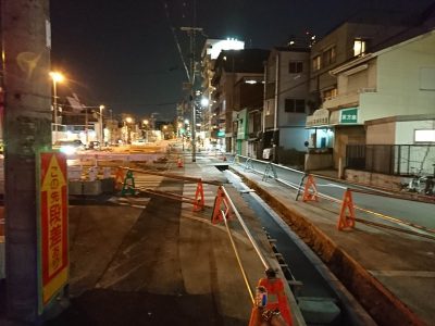 生玉片江線の北側の工事部分