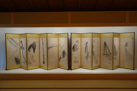 ⻑沢芦雪 絵変わり図押絵貼屏風