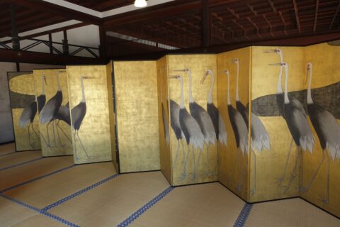 尾形光琳 群鶴図屏風（レプリカ）